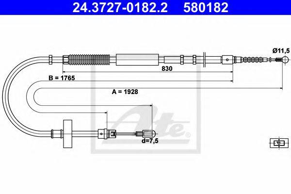CEF AU02169 Трос, стоянкова гальмівна система