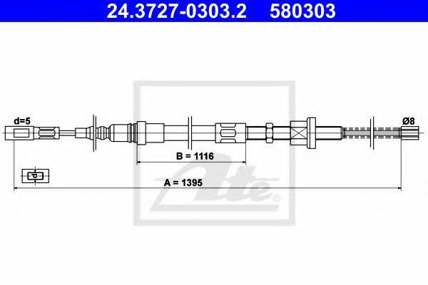 PAGID 85068 Трос, стоянкова гальмівна система
