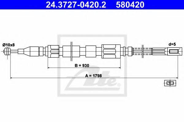 PAGID 85094 Трос, стоянкова гальмівна система
