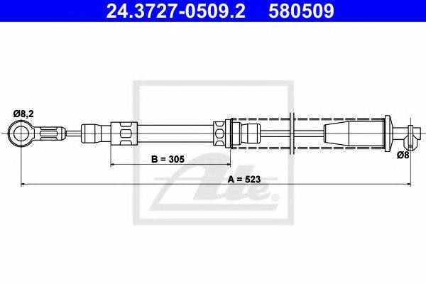 BENDIX 431404B Трос, стоянкова гальмівна система