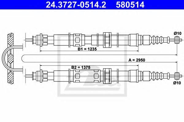 QUINTON HAZELL BC2432 Трос, стоянкова гальмівна система