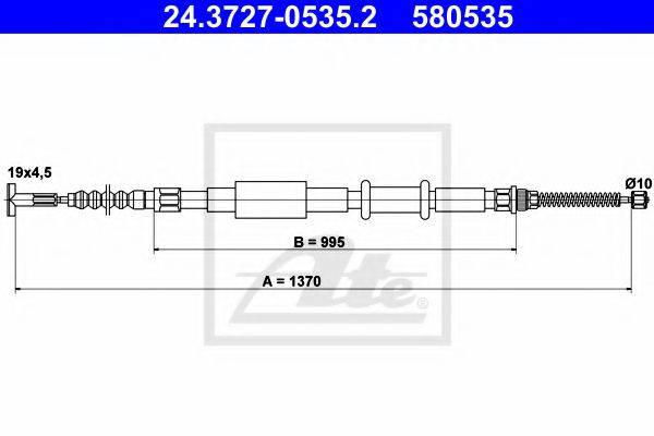 TEXTAR 44018400 Трос, стоянкова гальмівна система
