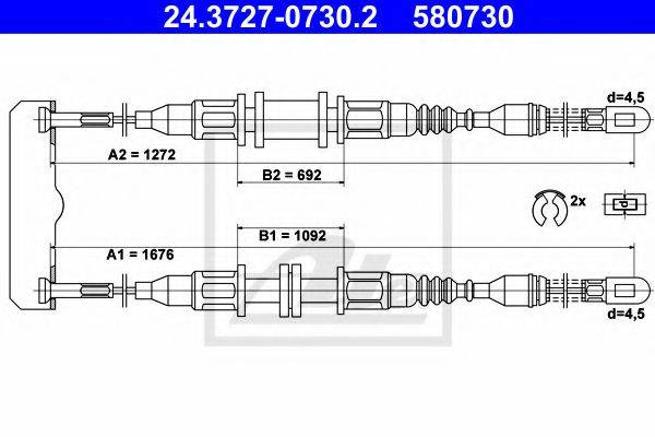 QUINTON HAZELL BC2157 Трос, стоянкова гальмівна система