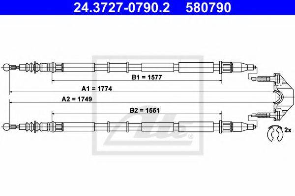 BENDIX 433157B Трос, стоянкова гальмівна система