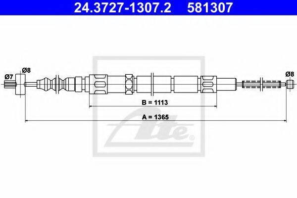 ATE 581307 Трос, стоянкова гальмівна система