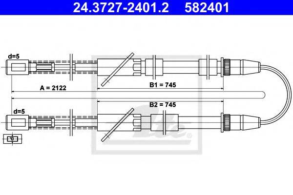 TEXTAR 44018200 Трос, стоянкова гальмівна система