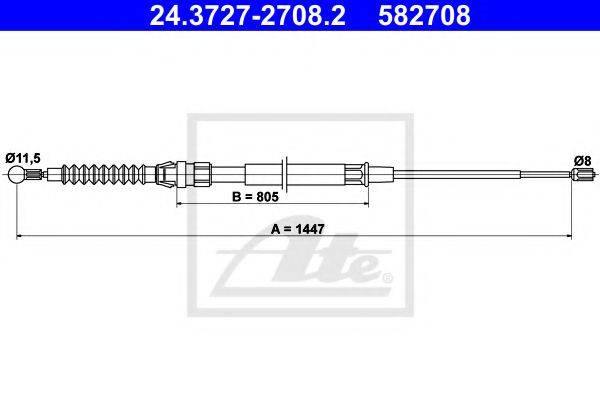 FTE FBS02067 Трос, стоянкова гальмівна система
