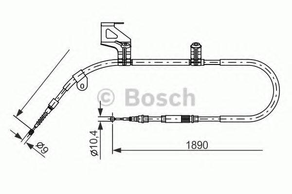 BOSCH 1987477803 Трос, стоянкова гальмівна система