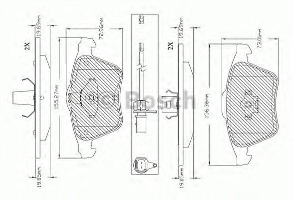 BOSCH F03B150365 Комплект тормозных колодок, дисковый тормоз