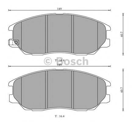 BOSCH 0986AB3055 Комплект гальмівних колодок, дискове гальмо