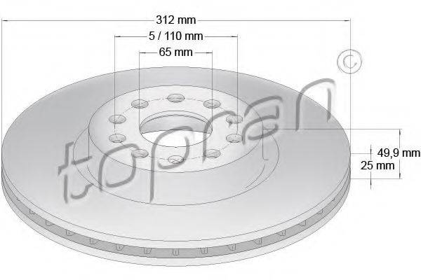 TOPRAN 110073 гальмівний диск