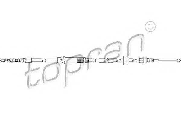 TOPRAN 112150 Трос, гальмівний механізм робочої гальмівної системи