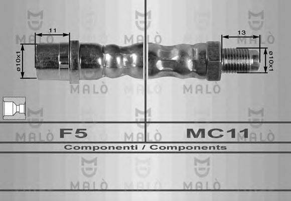 METALCAUCHO 96002 Гальмівний шланг