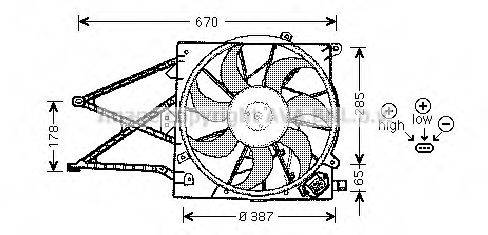 PRASCO OL7509 Вентилятор, охолодження двигуна