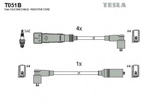 TESLA T051B Комплект дротів запалювання