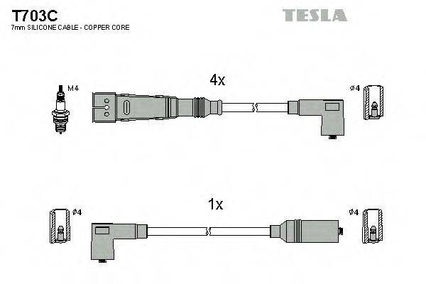 TESLA T703C Комплект дротів запалювання