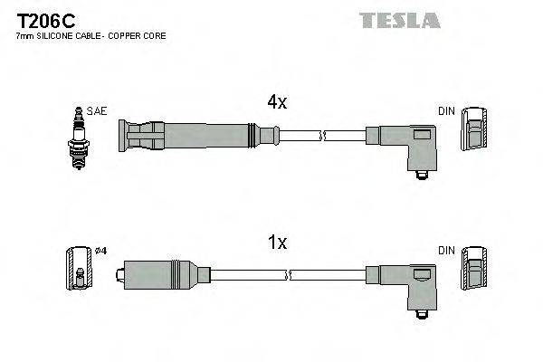 TESLA T206C Комплект дротів запалювання