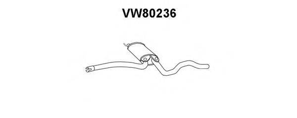 VENEPORTE VW80236 Середній глушник вихлопних газів