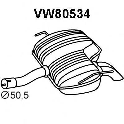 VENEPORTE VW80534 Глушник вихлопних газів кінцевий
