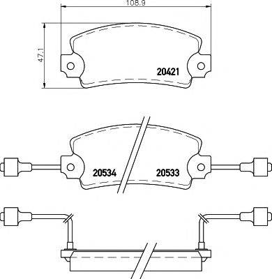 TEXTAR 20534 Комплект гальмівних колодок, дискове гальмо