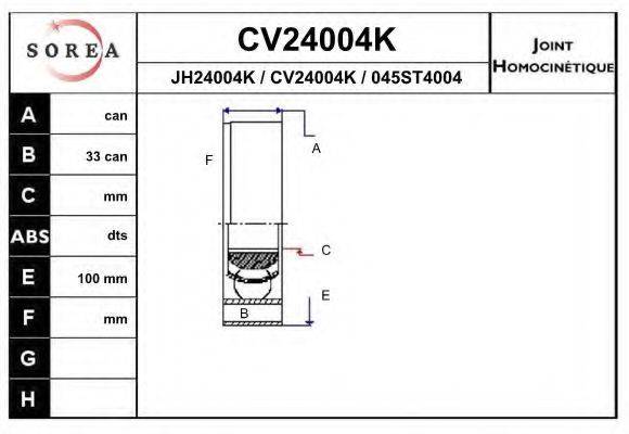 EAI CV24004K Шарнірний комплект, приводний вал