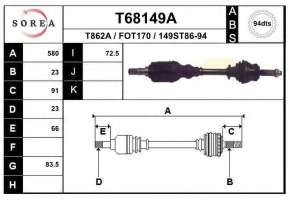 GENERAL RICAMBI FO3188 Приводний вал