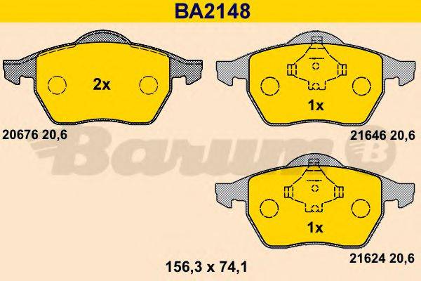 BARUM BA2148 Комплект гальмівних колодок, дискове гальмо