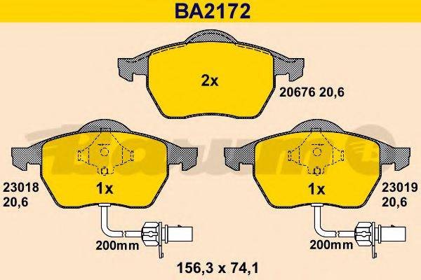 BARUM BA2172 Комплект гальмівних колодок, дискове гальмо