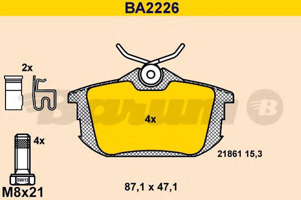 BARUM BA2226 Комплект гальмівних колодок, дискове гальмо