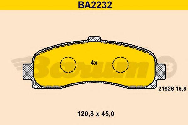 BARUM BA2232 Комплект гальмівних колодок, дискове гальмо