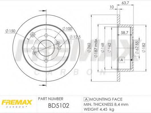 FREMAX BD5102 гальмівний диск