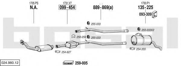 BOSAL 02498012 Система випуску ОГ