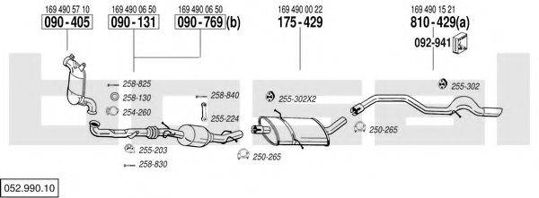 BOSAL 05299010 Система випуску ОГ