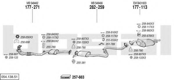 BOSAL 05413851 Система випуску ОГ