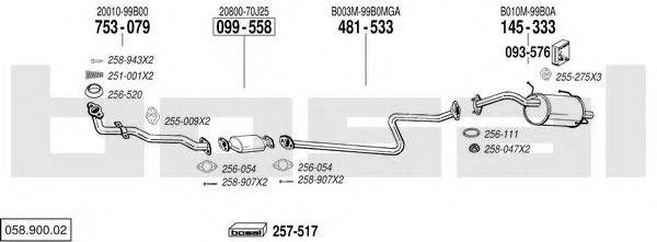 BOSAL 05890002 Система випуску ОГ