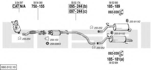 BOSAL 06001210 Система випуску ОГ