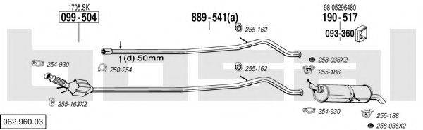 BOSAL 06296003 Система випуску ОГ