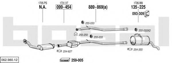 BOSAL 06298012 Система випуску ОГ