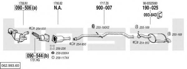 BOSAL 06299360 Система випуску ОГ