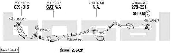 BOSAL 06649390 Система випуску ОГ