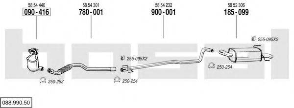 BOSAL 08899050 Система випуску ОГ
