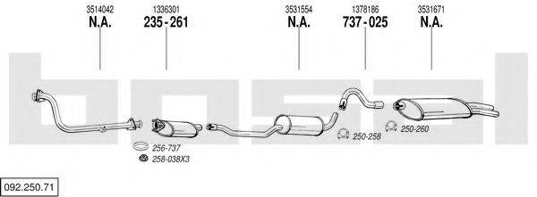 BOSAL 09225071 Система випуску ОГ