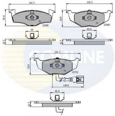 COMLINE CBP1707 Комплект гальмівних колодок, дискове гальмо