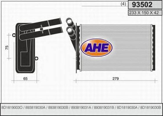 AHE 93502 Теплообмінник, опалення салону