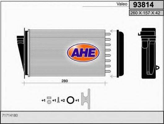 AHE 93814 Теплообмінник, опалення салону