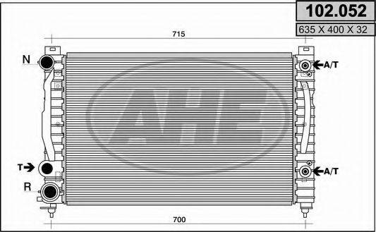 AHE 102052 Радіатор, охолодження двигуна