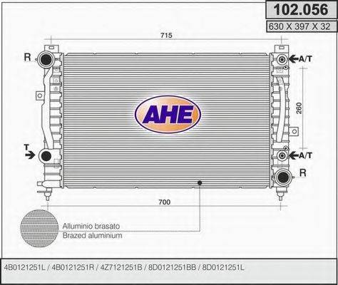 AHE 102056 Радіатор, охолодження двигуна