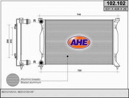 AHE 102102 Радиатор, охлаждение двигателя