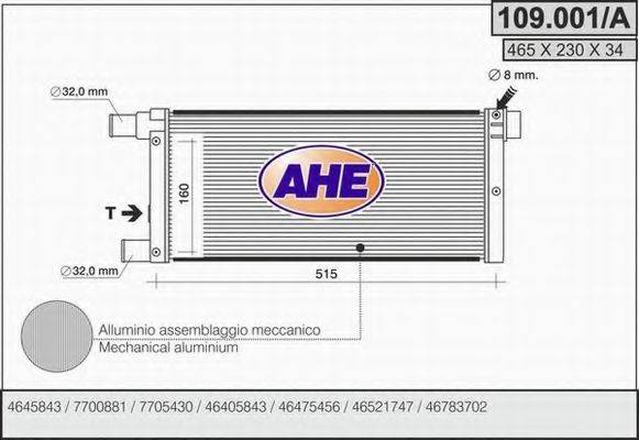 AHE 109001A Радіатор, охолодження двигуна