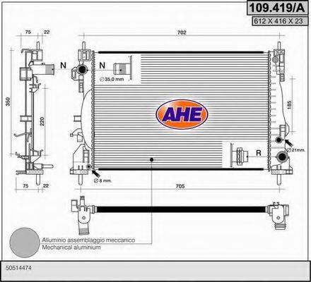 AHE 109419A Радіатор, охолодження двигуна